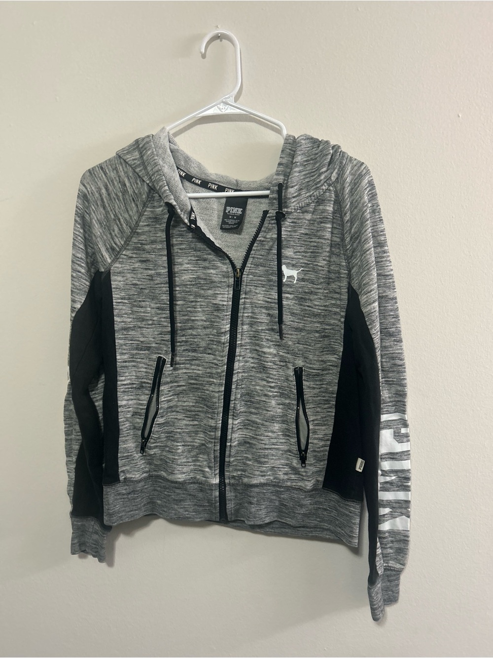 Victoria's Secret Gray & Black Zip-Up Hoodie